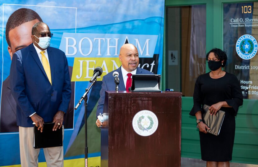 State Rep. Carl Sherman (center) unveiled legislation on Sunday to codify and strengthen...