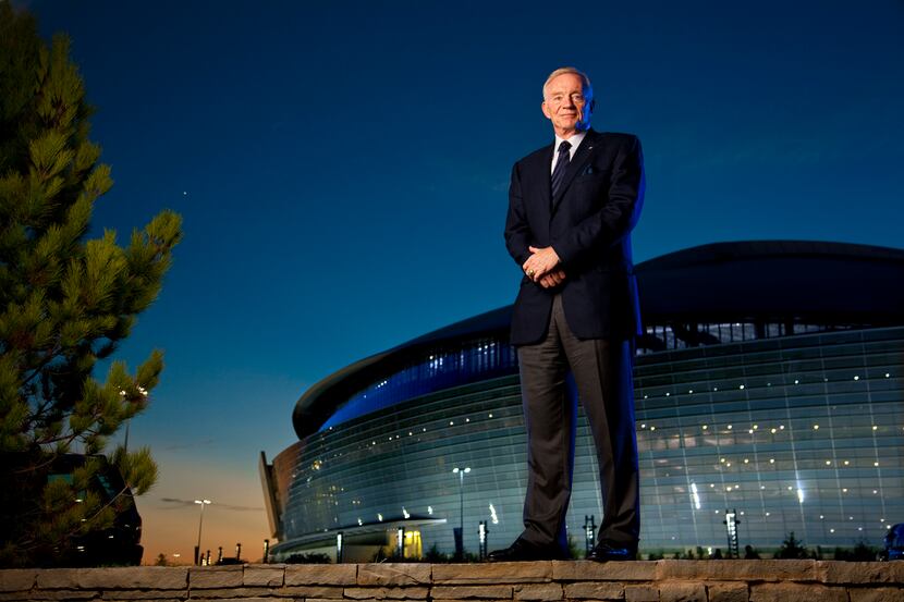 Dallas Cowboys owner Jerry Jones is photographed outside Cowboys Stadium (later named AT&T...