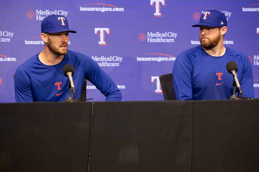 (From left) Right-handed pitcher Chris Stratton and left-handed pitcher Jordan Montgomery...