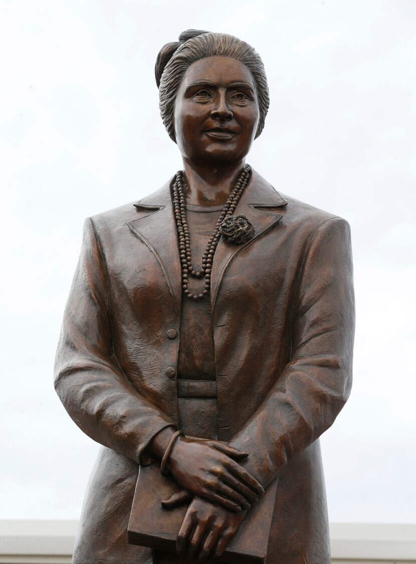 Adelfa B. Callejo statue by artist German Michel at a storage facility in Dallas on...