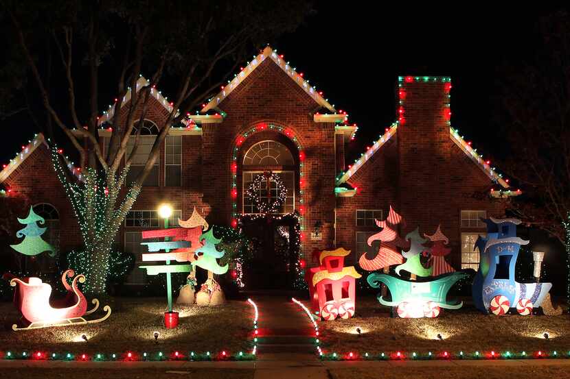 Christmas lights in the Deerfield neighborhood in Plano, Texas on Wednesday, November 28, 2012.