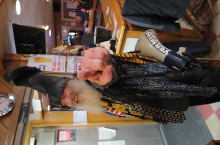  Presidential candidate Vermin Supreme at an American Legion post in Manchester, N.H., on...