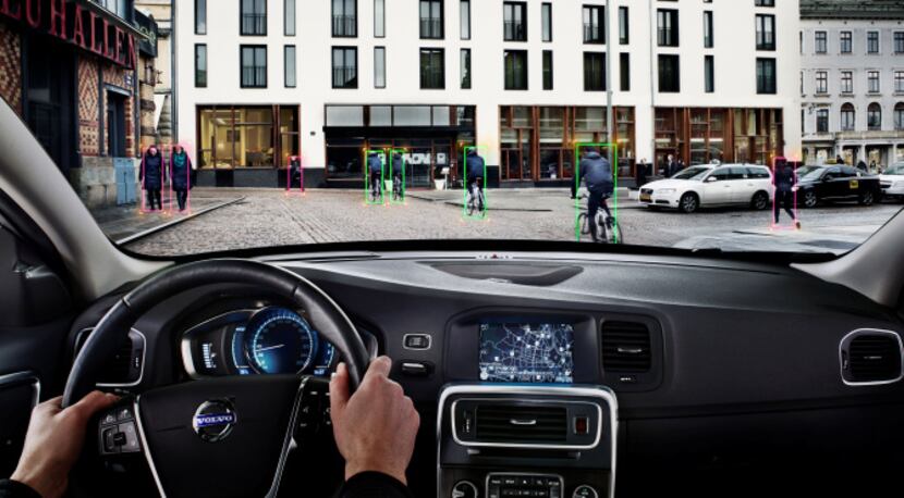 The 2014 Volvo S60 has a pedestrian and cyclist detection feature that includes a radar unit...
