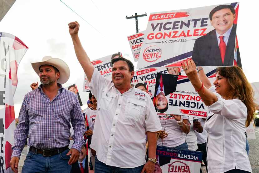 Rep. Vicente Gonzalez campaigns Tuesday Nov. 8, 2022, in Brownsville, Texas.
