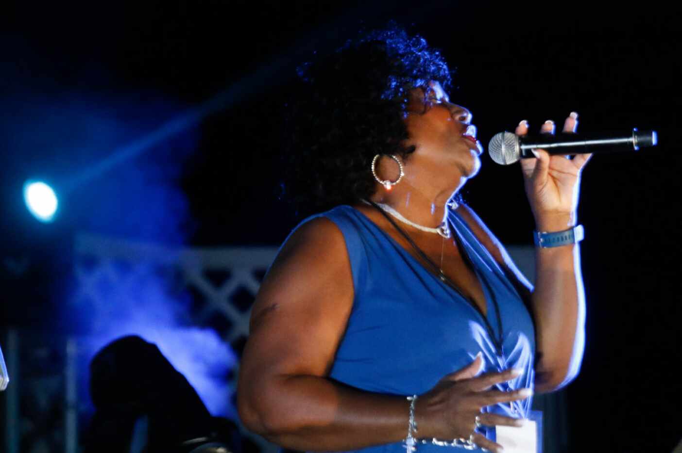 Martha Burks performs with 40 Fingers-4 Pianos on opening night of the Riverfront Jazz...