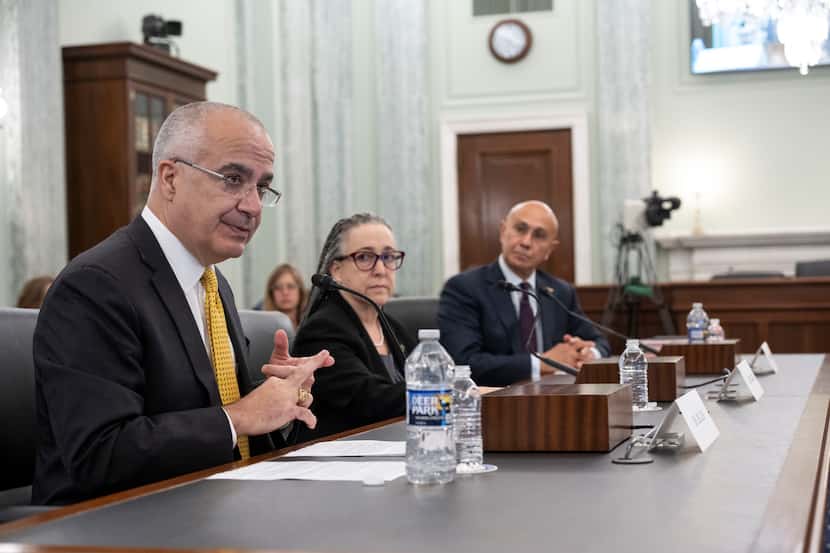 Dr. Javier de Luis (from left) testifies before the Senate Commerce, Science, and...