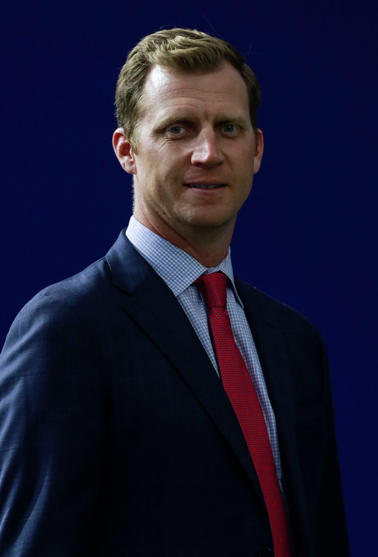 Southern Methodist University's head football coach, Rhett Lashlee poses for a portrait in...