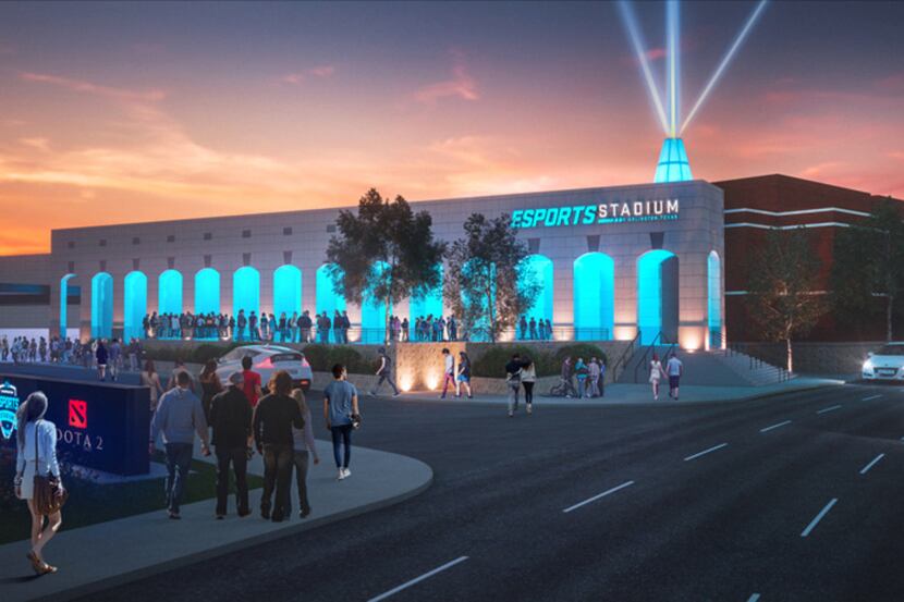 A mock-up of the City of Arlington's proposed esports stadium, a 100,000-square-foot space...