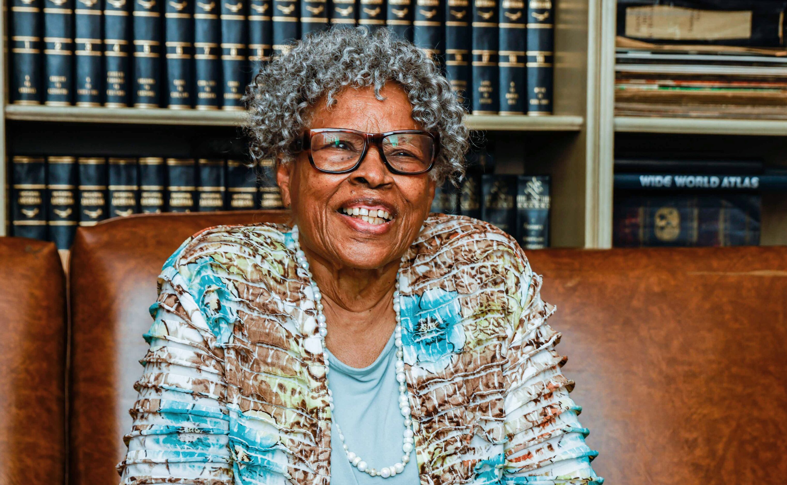 Opal Lee poses for a portrait in her home in Fort Worth on Friday, December 10, 2021. Lee, a...