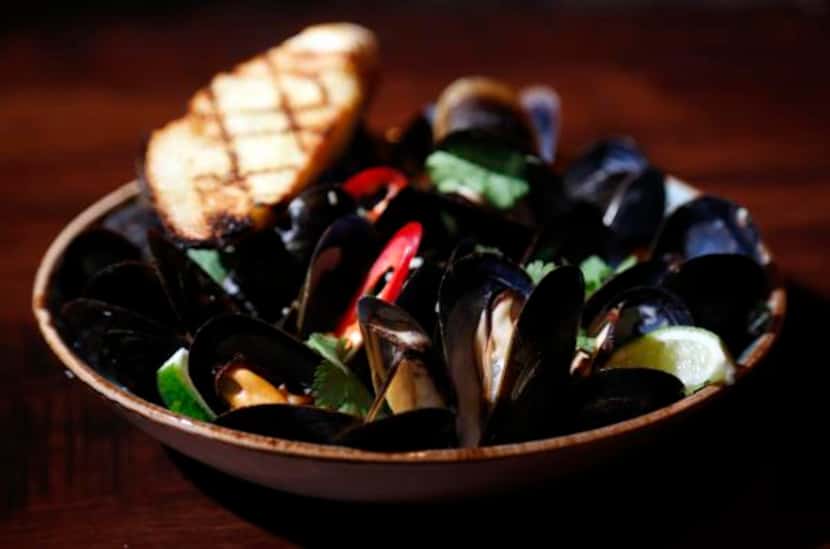
Chef Stephen Rogers’ mussels in coconut-lemongrass broth 
