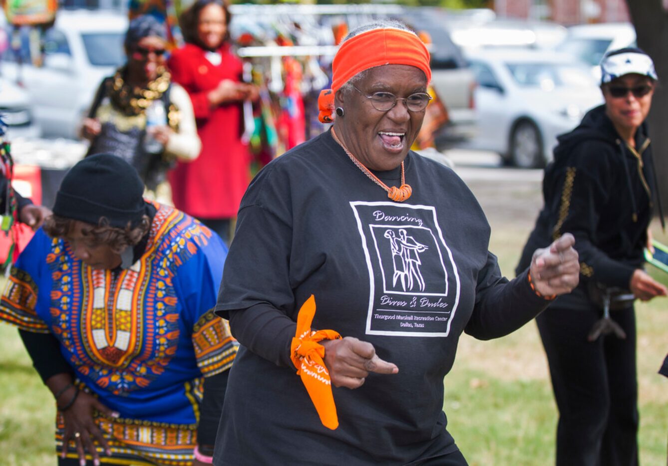 Lynn Price, a member of Dancing Divas and Dudes, performed with friends at the 2017 Harambee...