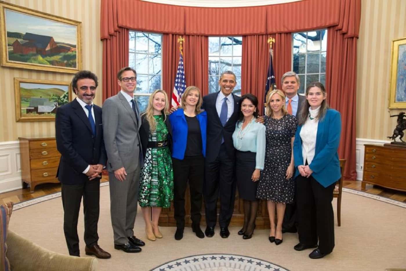 Vaca (fourth from right) and fellow presidential ambassadors of global entrepreneurship...