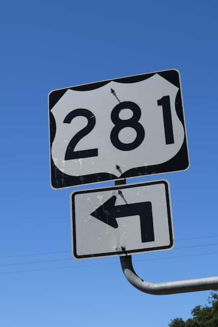 U.S. 281 highway marker in Hico 