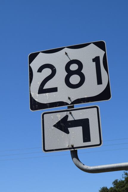 U.S. 281 highway marker in Hico 