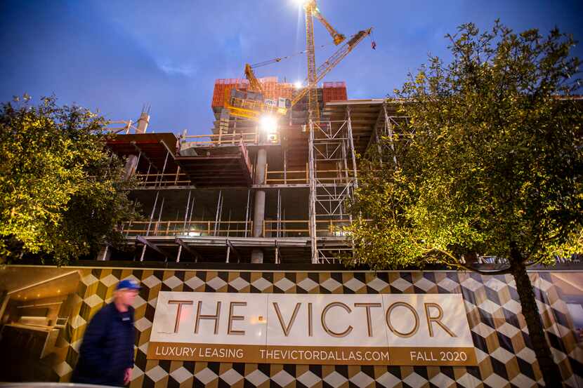 The 39-story Victor apartment tower under construction in the Victory Park is one of more...