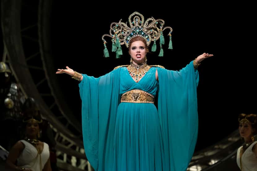 Olga Pudova performs as the Queen of Shemakha during dress rehearsal of the Dallas Opera...
