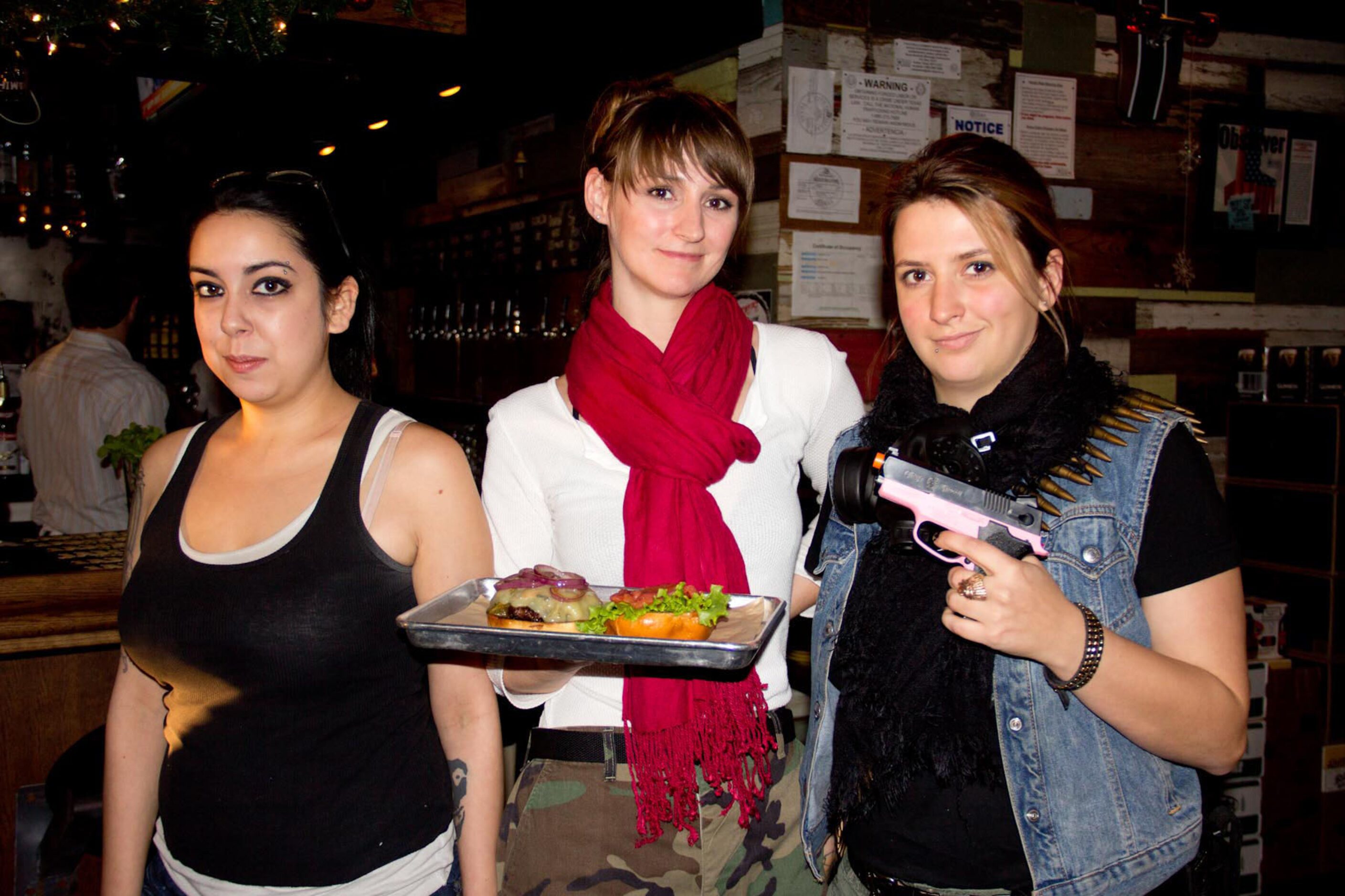 Leslie Van Ravedownay Elizabeth Mithchell and Lequta McKenzie served  "Hopocalypse" brew at...