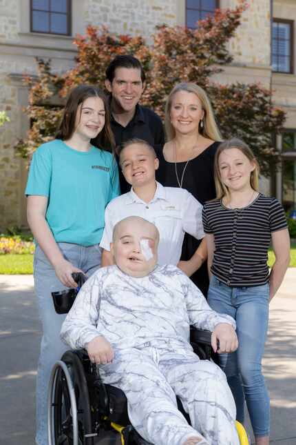 Izzy Martin (foreground), 12, has worked with her siblings, Faith (second row, from left),...