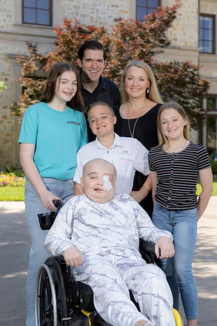 Izzy Martin (foreground), 12, has worked with her siblings, Faith (second row, from left),...