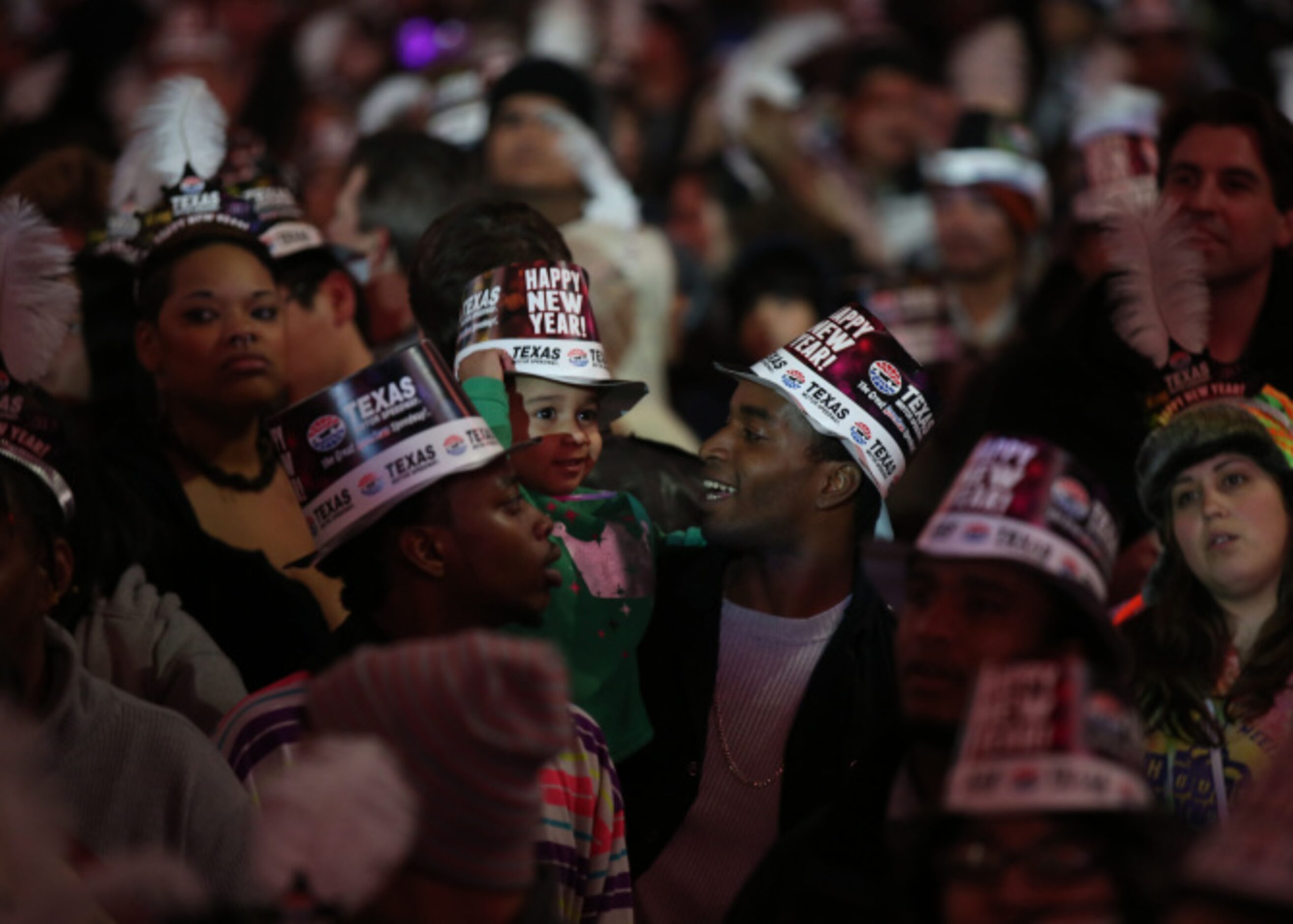 Daniel Bradford and his daughter Jayda Bradford dance during Big D New Years Eve celebration...