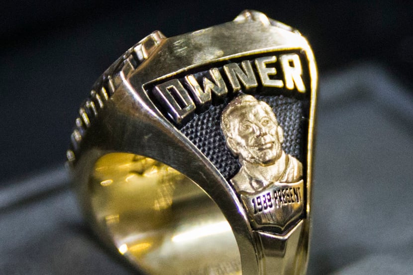 The NFL Pro Football Hall of Fame Ring, Class of 2017, that will be presented to Dallas...