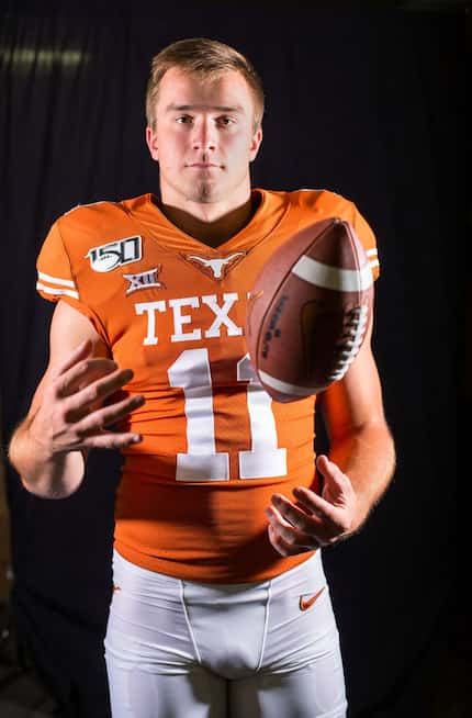 Texas quarterback Sam Ehlinger is pictured above on June 14, 2019, in Austin. (Thao...