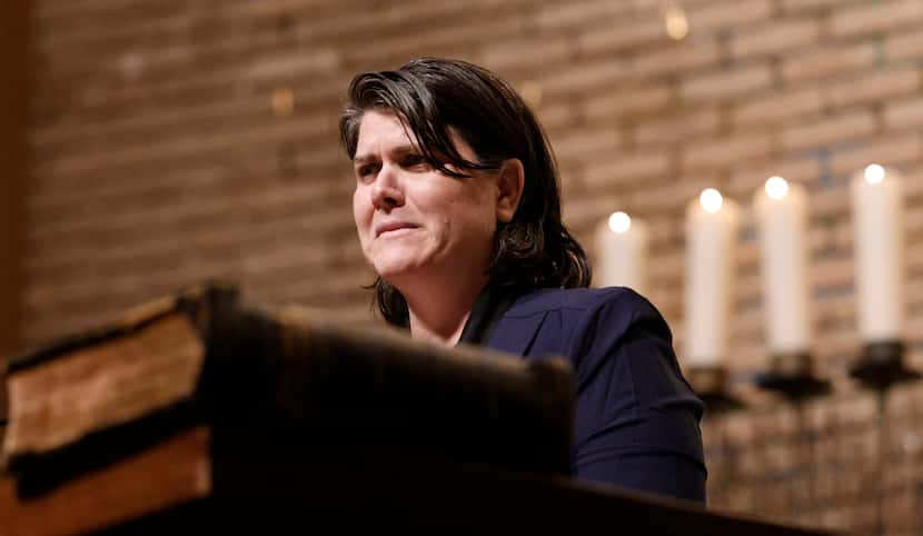 Aya Margalit  of Israel speaks during a community solidarity gathering for Israel at Temple...