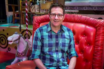 Dallas Theater Center artistic director Kevin Moriarty on the set of Hair, which he is...