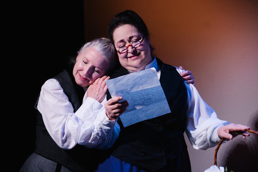 Constance Gold Parry, left, as Charlotte Perkins Gilman, with Kateri Cale as her lifelong...