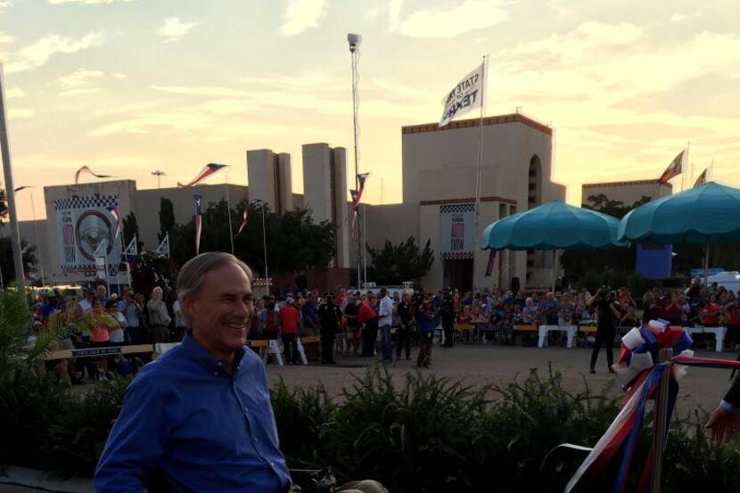 Gov. Greg Abbott visited the State Fair of Texas the night it opened.
