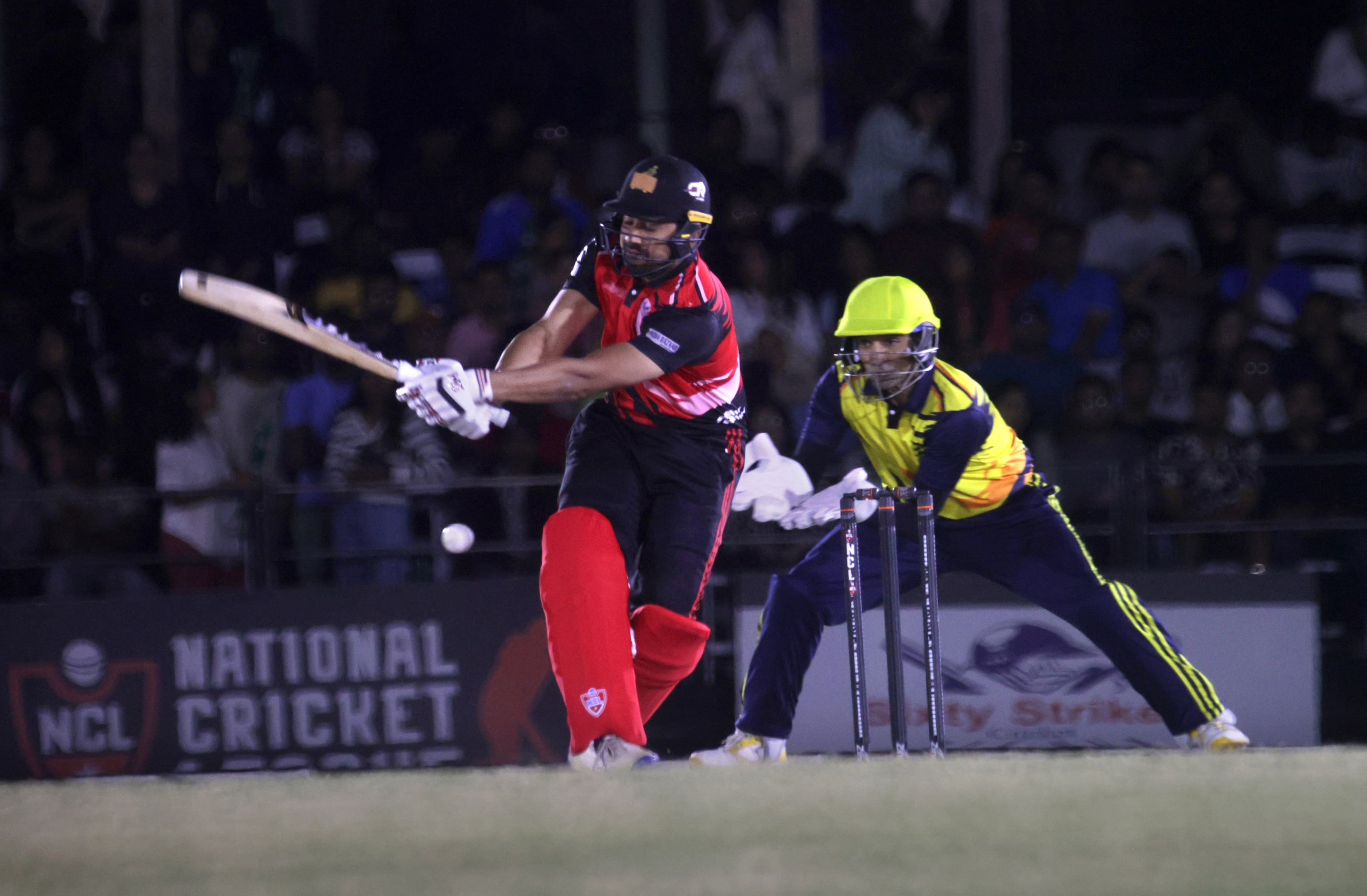 Atlanta player #10 Danish Aziz swings at the ball as The Chicago Cricket Club plays against...