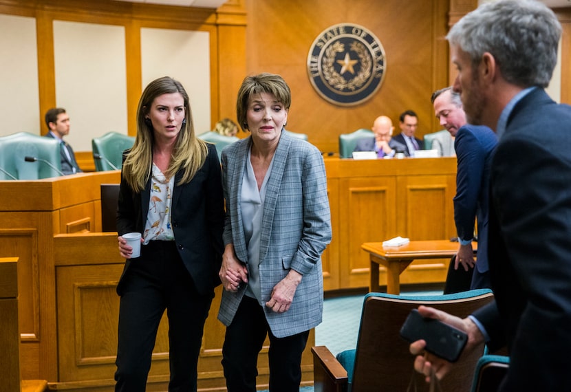 Eve Wiley (left) and her mother, Margo Williams (center), testified  before the Senate...