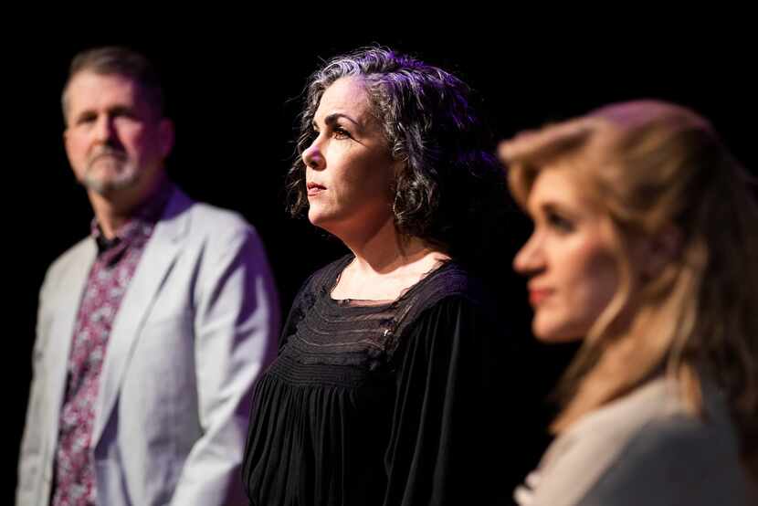Emily Scott Banks (center) plays Mrs. Ranevsky in The Cherry Orchard at the Trinity River...
