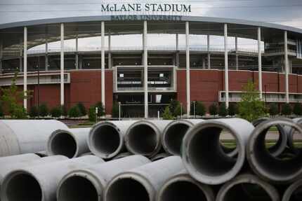 McLane Stadium on the Baylor campus stands tall next to Interstate 35 and the Brazos River...