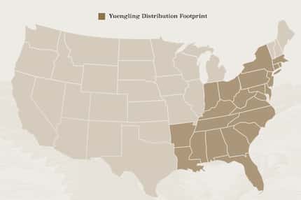 Yuengling has breweries in Pennsylvania and Florida and distributes to 22 states. This map...
