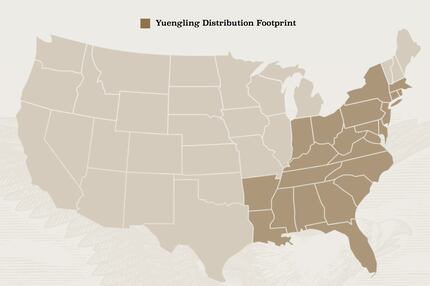 Yuengling currently distributes to 22 states. That changes in fall 2021, when Texas is added.