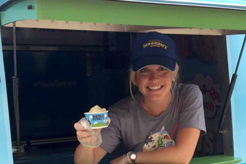 Jana Steele, tour manager for Ben & Jerry's, was in Dallas until early June serving up two...