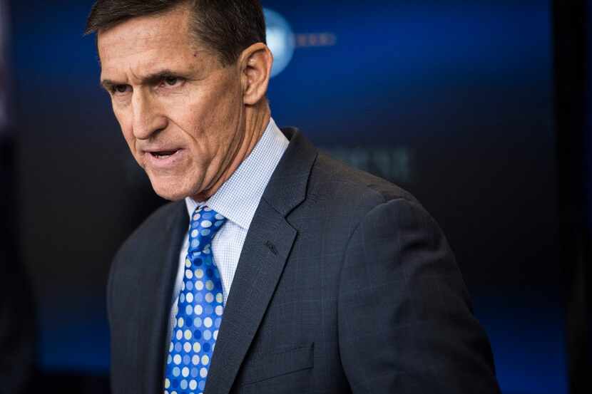 National security adviser Michael Flynn speaks at the White House on Feb. 1. Neither the...