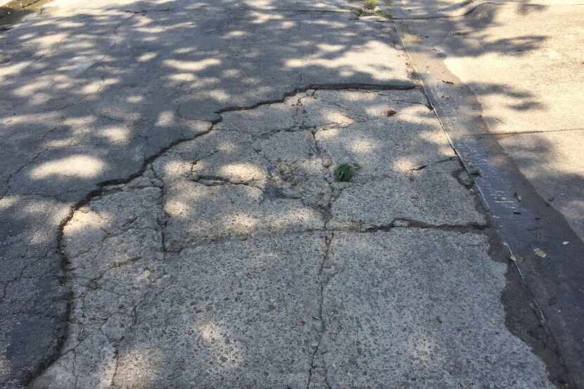 One of East Dallas' many decaying residential streets. The number of problem roads in the...