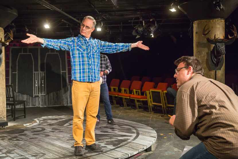 Paul Taylor (left) plays an actor in a technical rehearsal, and Thomas Ward plays the...