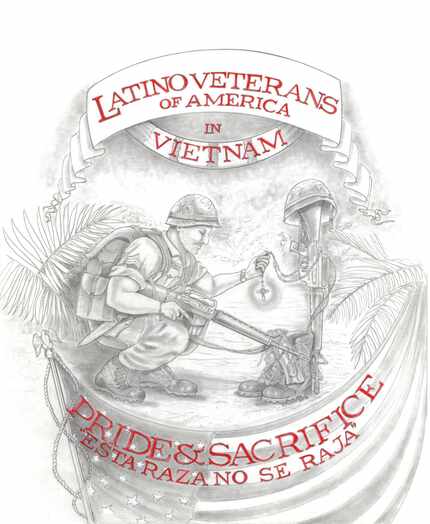 One of Vincent Morin Jr.'s hand drawn pieces  depicting Latino servicemen. The piece is...