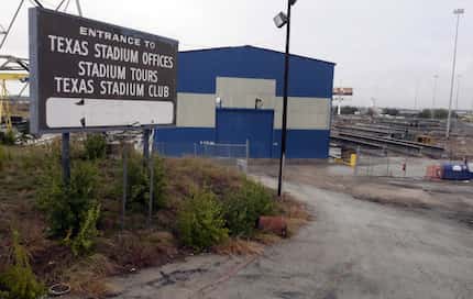In a 2014 photo, the entrance sign of former Texas Stadium still stands at the Irving site. 