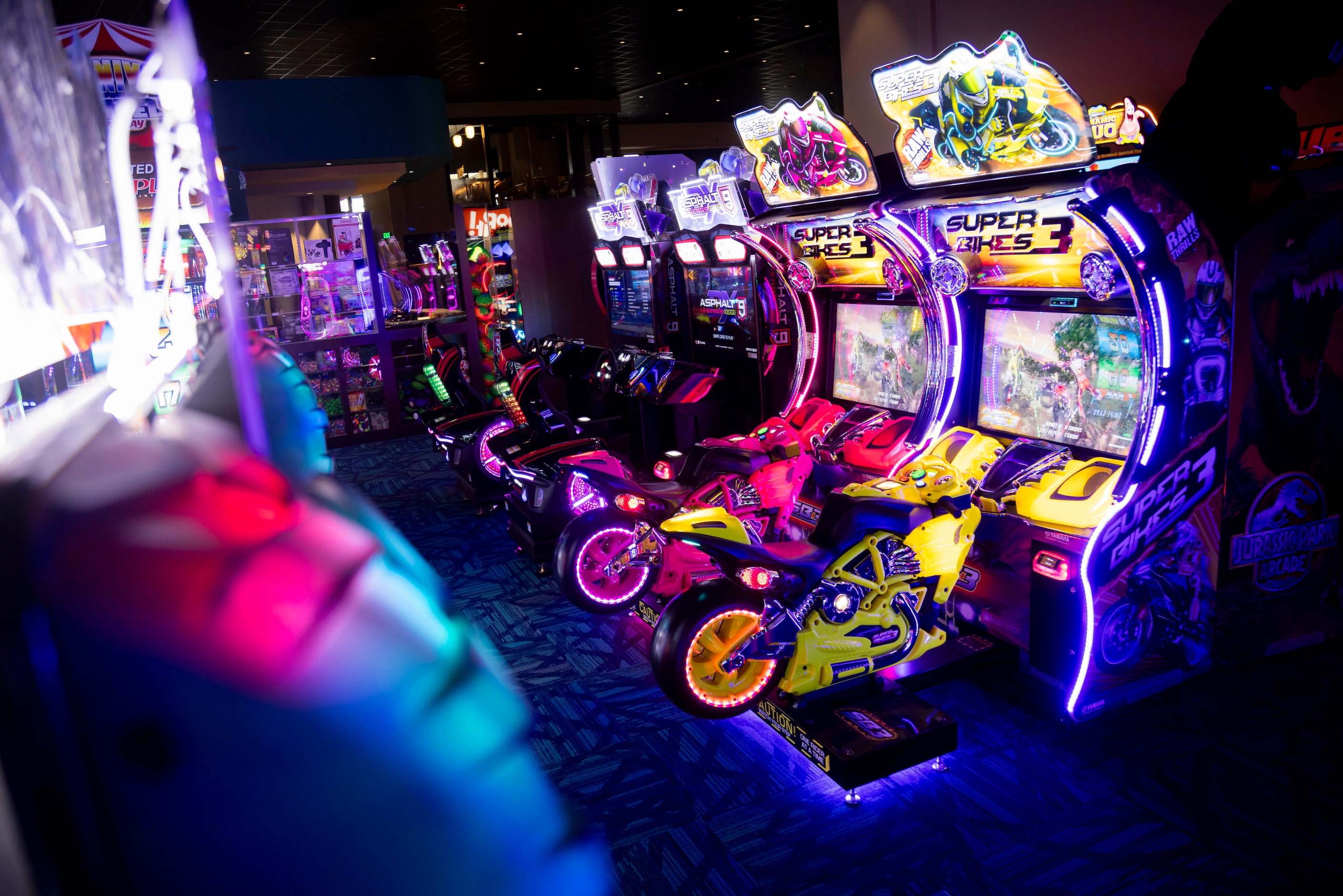 Super Bikes 3 and other games at Outtakes Arcade inside of B&B Theatres, a new entertainment...