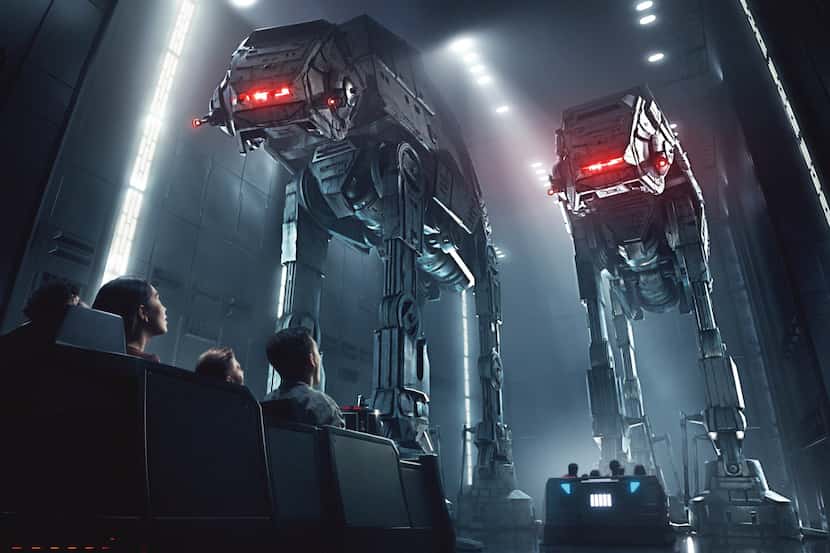 This rendering released by Disney and Lucasfilm shows people on the planned Star Wars: Rise...