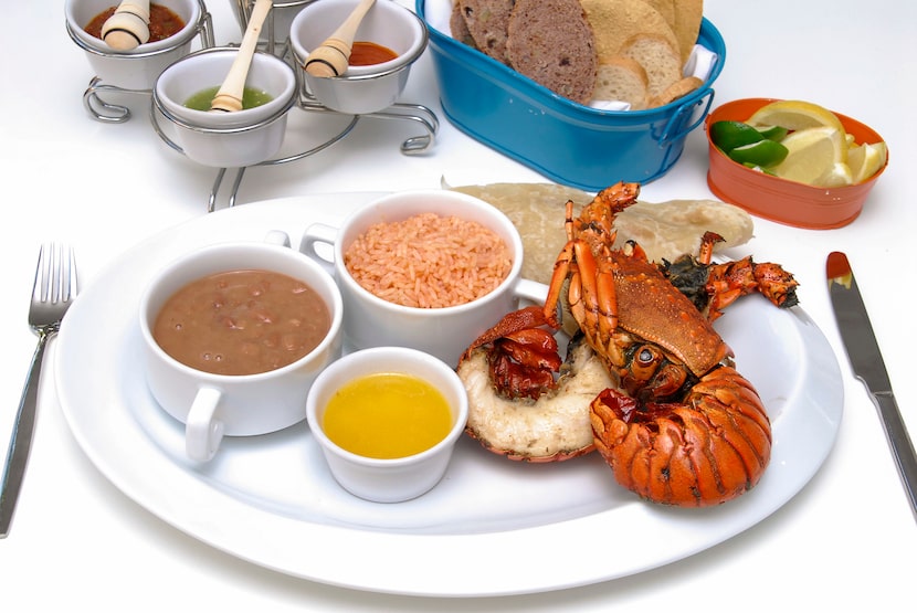 In Baja, lobster is traditionally eaten with rice, beans and flour tortillas and bathed in...