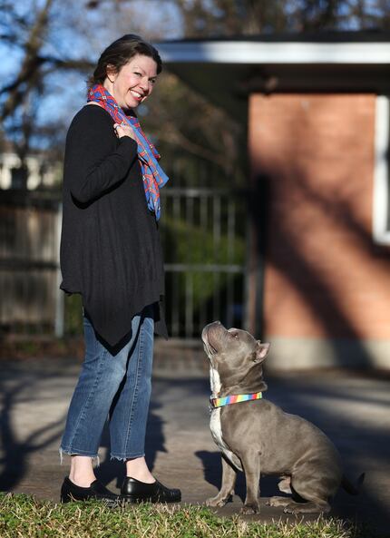 Deborah Rodriguez with her foster dog Hippo, who was rescued in July from a shelter in St....
