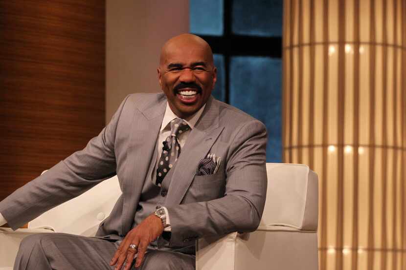Steve Harvey talks to the audience during a taping of his show in Chicago, Illinois, on...