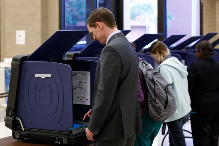 Dallas County Judge Clay Jenkins voted early at El Centro College in downtown Dallas on...
