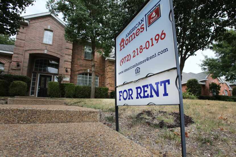 A house for rent in Plano, shown in a file photo. Rents for houses and apartments across...