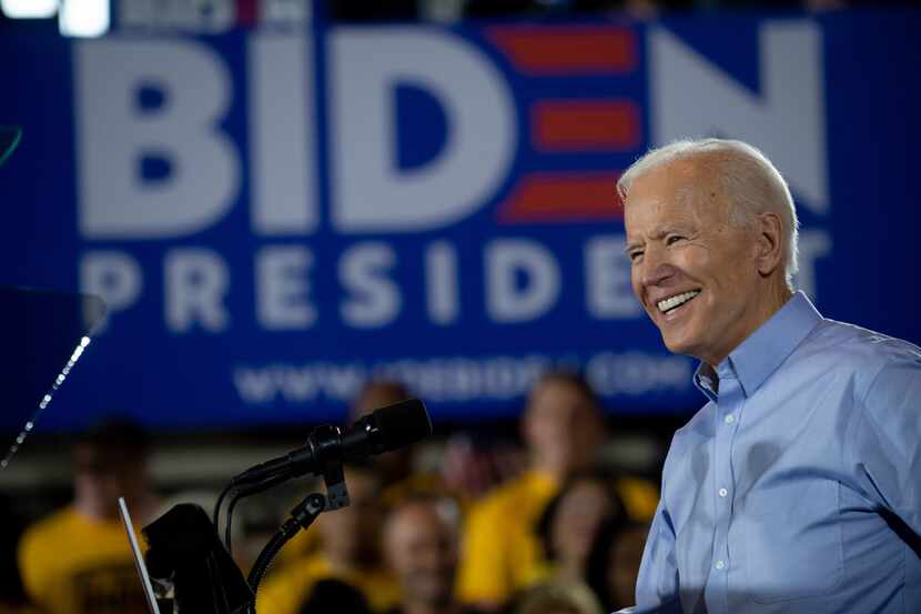 Vice President Joe Biden speaks at a campaign rally at Teamsters Local 249 Union Hall April...